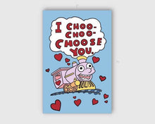 Load image into Gallery viewer, I Choo Choo Choose you Sticker. Valentine&#39;s Day Sticker. Funny gift. Anniversary Sticker. Love Sticker.