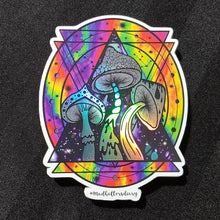 Load image into Gallery viewer, Trippy Holographic Sticker Pack X10. Mushroom Stickers. Alien Stickers - High quality. Laptop stickers. Psychedelic stickers. Sticker Bundle