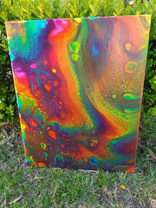 Fluid Art Acrylic Painting | Abstract | Psychedelic Trippy | Canvas