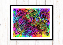 Load image into Gallery viewer, Trippy art Print. Mushrooms. Mandala. Psychedelic. A3, A4 ,A5 or 4”x6&quot;