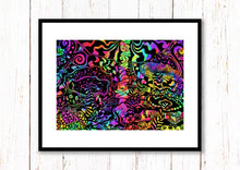 Load image into Gallery viewer, Magic Mushroom art Print. Mushrooms. Trippy. Psychedelic. A3, A4, A5 or 4”x 6”