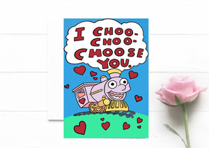 5 Pack of Cards. I Choo Choo Choose you. Valentine's Day card. Funny gift for valentine. Let’s Bee Friends. I Bring You Love Card