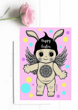 Load image into Gallery viewer, Happy Easter Card. Cute Bunny. Baby Doll. Angel Baby. Happy Easter Greeting Card