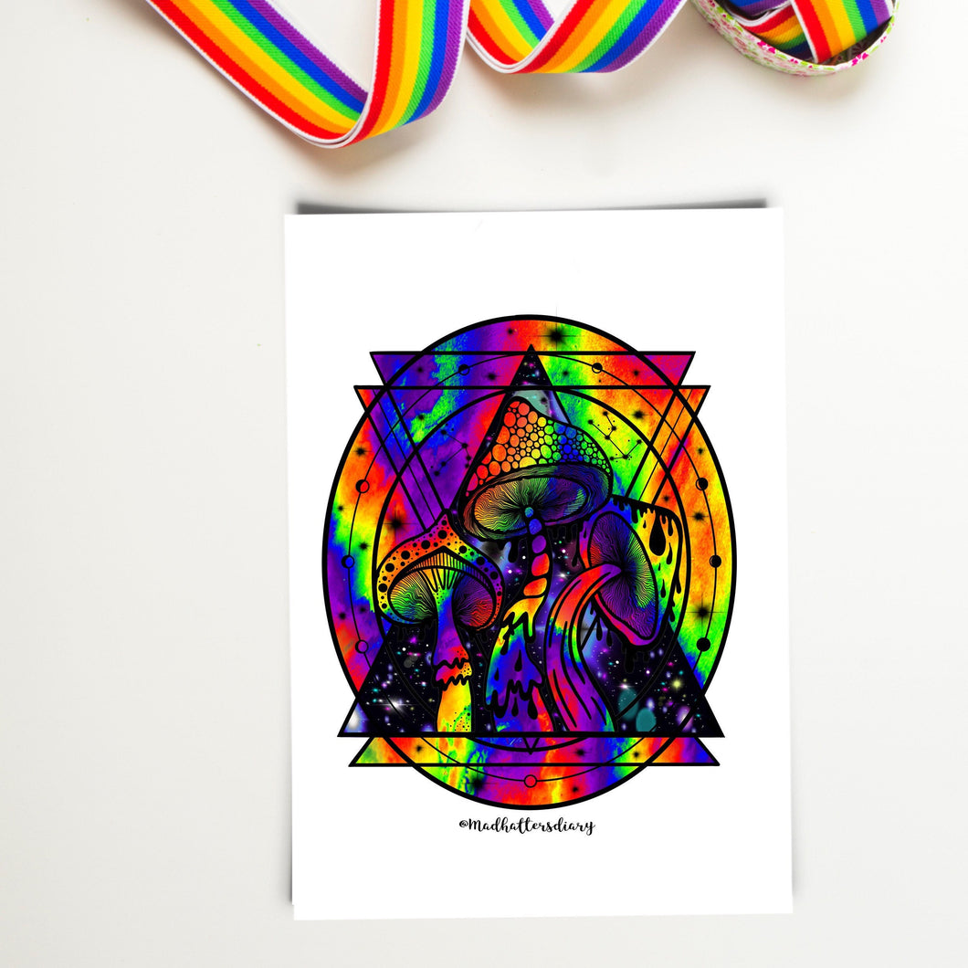 Psychedelic Card | Mushroom Card | Blank Greeting Card | Trippy Card | Birthday Card.