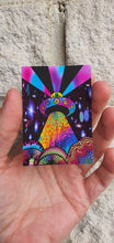 Load image into Gallery viewer, Alien UFO Sticker. Mushroom Psychedelic Trippy sticker. Trippy sticker. Laptop sticker.