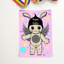 Load image into Gallery viewer, Happy Easter Card. Cute Bunny. Baby Doll. Angel Baby. Happy Easter Greeting Card