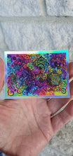 Load image into Gallery viewer, Mushroom Trippy Holographic Sticker. High quality. Laptop sticker. Flask sticker