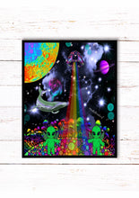 Load image into Gallery viewer, Trippy Alien Print. Psychedelic Art. A3, A4 ,A5 or 4”x6&quot;