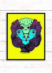 Alien. Trippy. Psychedelic. Print. A3, A4 ,A5 or 4”x6"