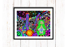 Load image into Gallery viewer, Mushroom Psychedelic Trippy Print. A3, A4, A5 or 4”x6”