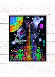 x4 Trippy Prints | Mushroom Print | Trippy Aliens | Psychedelic Art.