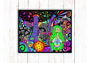 x4 Trippy Prints | Mushroom Print | Trippy Aliens | Psychedelic Art.