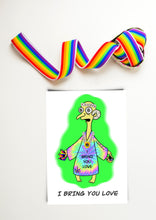 Load image into Gallery viewer, Trippy Burns. Valentine's Day card. Funny gift for valentine. Anniversary Card. I choo choo choose you. I bring you love.