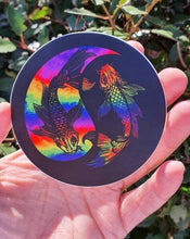 Load image into Gallery viewer, Psychedelic Koi Fish Sticker. Yin Yang Sticker. Laptop Sticker. High quality Trippy sticker