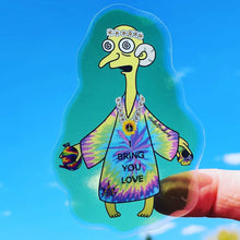 Load image into Gallery viewer, Trippy Mr Burns Stickers. Hippy Burns. Simpson inspired. Semi transparent slaps.