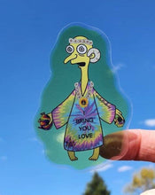 Load image into Gallery viewer, Trippy Mr Burns Stickers. Hippy Burns. Simpson inspired. Semi transparent slaps.