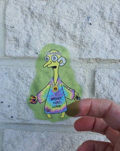 Trippy Mr Burns Stickers. Hippy Burns. Simpson inspired. Semi transparent slaps.