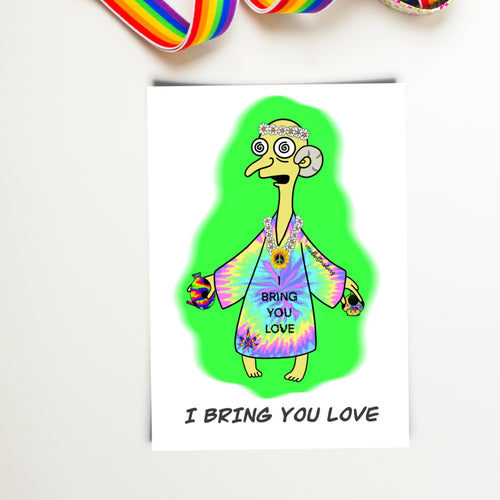 Trippy Burns. Valentine's Day card. Funny gift for valentine. Anniversary Card. I choo choo choose you. I bring you love.