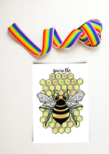 Load image into Gallery viewer, Valentine card | Bee Valentine Card | Valentine&#39;s Day Card | Honey Bee Card | Bee Valentine | Bee Design