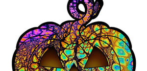 Trippy Halloween Pumpkin Print A3, A4, A5 or 4”x6” Trippy art poster