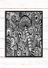 Load image into Gallery viewer, Trippy Mushroom Art. Black and White Mandala. Psychedelic. A3, A4 ,A5 or 4”x6&quot;