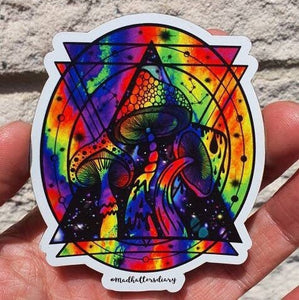 Trippy Mushroom Magnet. Vinyl Fridge Magnet