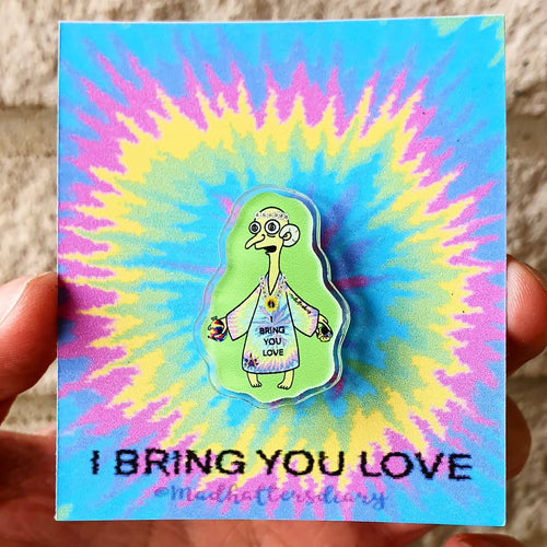 Trippy Mr Burns Acrylic Pin. Alien Mr Burns.