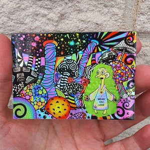 Holographic Mushroom Trippy Burns Sticker. Psychedelic sticker. Laptop Sticker. Holographic Sticker