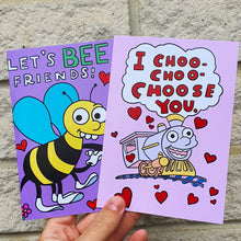 Load image into Gallery viewer, Valentine&#39;s Day card. Let&#39;s BEE friends. Funny gift for valentine. Friend Card.