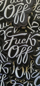 Fuck Off Iron On Patch. Embroidered Patches. Black And White Patches. Cool Patch. Funny Patch.