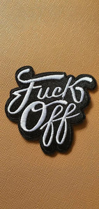 Fuck Off Iron On Patch. Embroidered Patches. Black And White Patches. Cool Patch. Funny Patch.