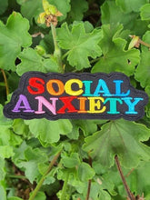 Load image into Gallery viewer, Social Anxiety Iron On Patch. Rainbow Embroidered Patches. . Cool Patch For Clothing.