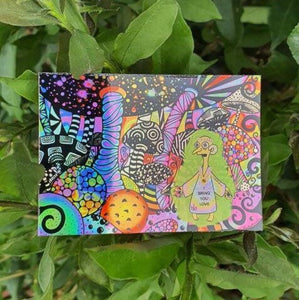 Holographic Mushroom Trippy Burns Sticker. Psychedelic sticker. Laptop Sticker. Holographic Sticker