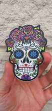 Load image into Gallery viewer, Sugar Skull Sticker. Decorative Skull. Skull With Roses. Day Of The Dead Sticker. Laptop Stickers.