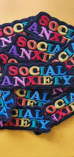 Load image into Gallery viewer, Social Anxiety Iron On Patch. Rainbow Embroidered Patches. . Cool Patch For Clothing.