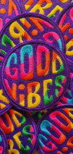 Load image into Gallery viewer, Good Vibes Iron On Patch. Rainbow Embroidered Patches. . Cool Patch For Clothing. Hippie Patches. Good Vibes Only