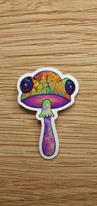 Mushroom Frog Stickers - Trippy sticker. Laptop Sticker.