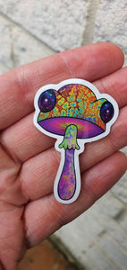 Mushroom Frog Stickers - Trippy sticker. Laptop Sticker.