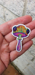 Mushroom Frog Stickers - Trippy sticker. Laptop Sticker.