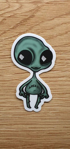 Alien Area 51 Sticker. Waterproof Stickers - Trippy sticker. Laptop Sticker.