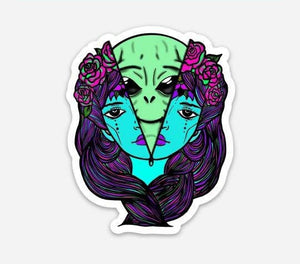 Alien Sticker. Alien 2 Face Sticker. Alien Sticker. Trippy Sticker