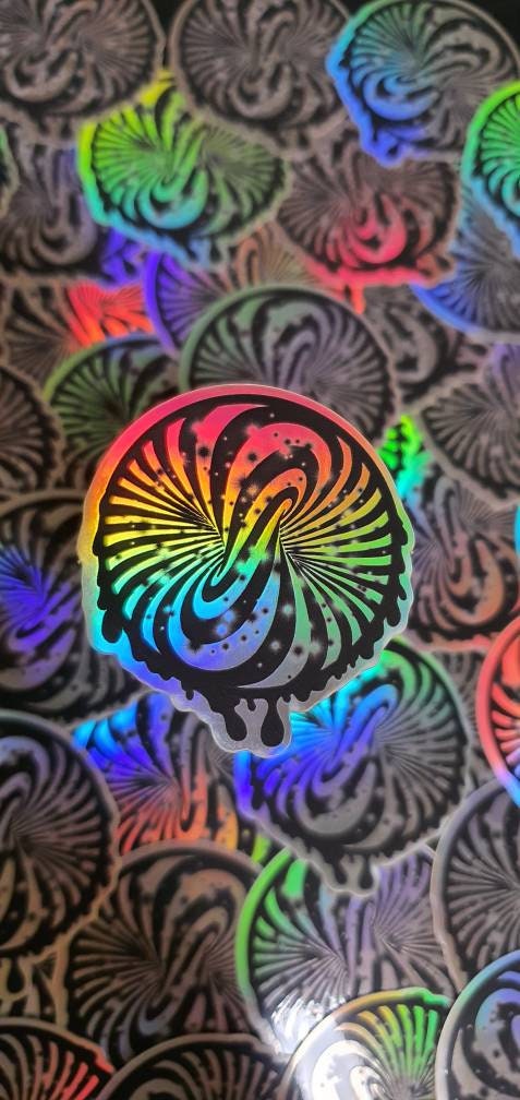 Trippy Sticker. Spiral Holographic Sticker. Laptop Sticker. Flask Sticker. High quality Trippy sticker