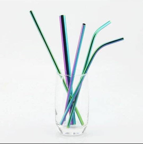 Bubble Tea Straw. Reuseable Rainbow Metal Straw Kit. Milkshake Straws. Eco Friendly. Travel Straw Sets. 6 and 4 piece set.