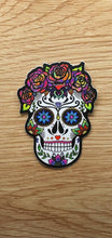 Load image into Gallery viewer, Sugar Skull Sticker. Decorative Skull. Skull With Roses. Day Of The Dead Sticker. Laptop Stickers.