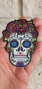 Sugar Skull Sticker. Decorative Skull. Skull With Roses. Day Of The Dead Sticker. Laptop Stickers.