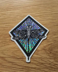 Glitter Holographic Dragonfly Sticker