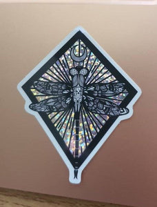 Glitter Holographic Dragonfly Sticker