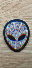 Load image into Gallery viewer, 3D Trippy Alien Mushroom Mandala  Sticker. Alien Head Sticker. Magic Mushrooms Sticker. Laptop Sticker.