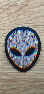 3D Trippy Alien Mushroom Mandala  Sticker. Alien Head Sticker. Magic Mushrooms Sticker. Laptop Sticker.