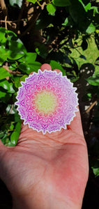 Colorful Mandala Sticker. Rainbow Colourful Mandala Laptop Sticker.